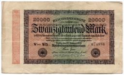 Банкнота 20000 марок 1923 года Германия