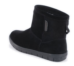 Унты женские на литой подошве Замша, овчина, черные - Roshva фото 3