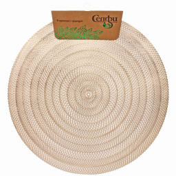 Цена за 3 шт. Салфетка на стол 38см "Узор" плетеная, цвет золото