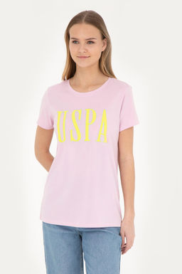 Женская розовая футболка с круглым вырезом - U.s. polo assn фото 10