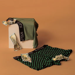 Набор трусов KAFTAN Be Rich=2 штуки, чёрный/хаки, размер 46