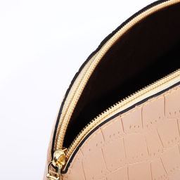 Сумка женская кросс-боди на молнии, 23×9.5×18 см, бежевая