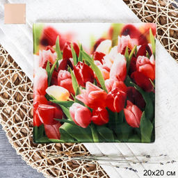 Блюдо квадратное 20х20 см / S3108 HH326 GREY /уп 6/48/ цветная коробка