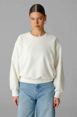 Арт. 15110/3 Свитшот женский укороченный one size (42-50) Цвет:молочный - Калинка фото 9