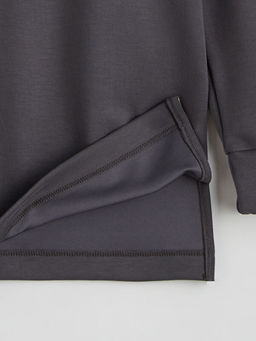 Bask?l? Oversize Kad?n Sweatshirt Tunik