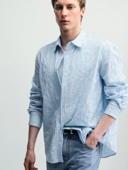 Рубашка в полоску из жатой ткани / Zarina