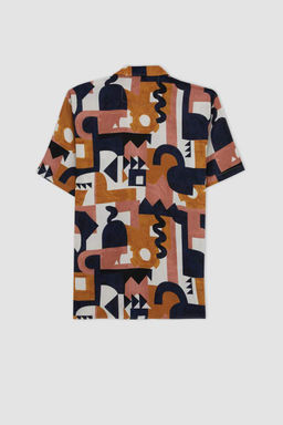 Рубашка обычного кроя с открытым воротником и короткими рукавами - Defacto фото 10