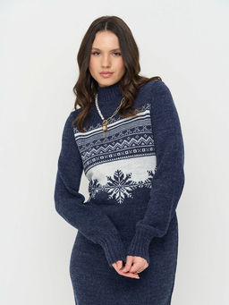 Платье женское 5252-2489. 189/10480 т.синий/молоко