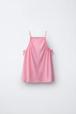 CONJUNTO TOP Y BERMUDA CON ALGOD?N Y LINO / Rosa medio