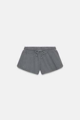 SHORTS CORDONES EFECTO LAVADO / Plomo - Zara фото 3