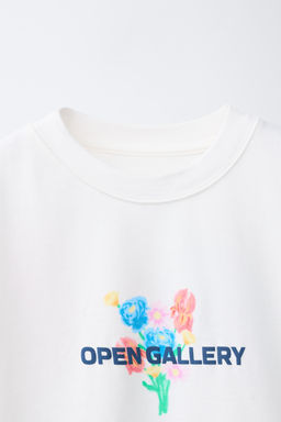 CAMISETA ESTAMPADO / Blanco roto - Zara фото 3