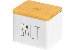 Емкость для хранения 1,5 л 14*11*11 см SALT с деревянной крышкой, белая - Elan gallery фото 18