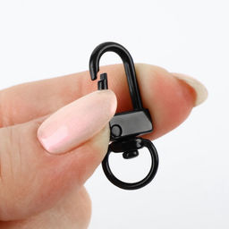 Цена за 2 шт. Карабин металлический, 33×12.5 мм / 10×1.25 мм, 5 шт., чёрный матовый