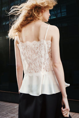 Top de encaje con tirantes finos - H&m фото 4