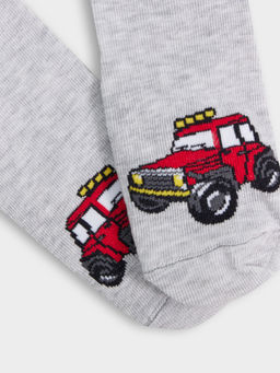 Цена за 5 пар! Носки детские светло-серые с рисунком в виде джипа - Mark formelle фото 2