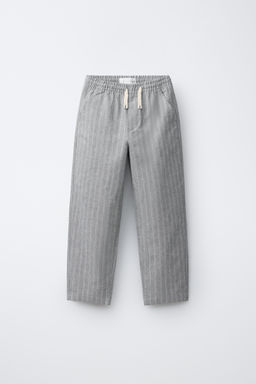 PANAL?N RAYAS CON LINO / Gris