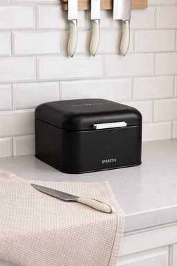 Хлебница 20x20x13,5 черный сталь