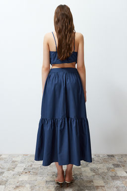 TRENDYOLMILLA Indigo Klos Pamuklu Maxi Boy Dokuma Etek TWOSS24ET00059  фото 7