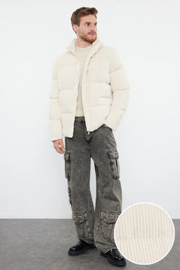 TRENDYOL MAN Camel Regular Fit Dik Yaka Fitilli Kadife Sisme K?sl?k Mont TMNAW22MO0182 - Trendyolmilla фото 33