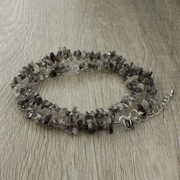 Алмаз херкимерский кристаллы 8 мм, "Кай", бусы 40..46см