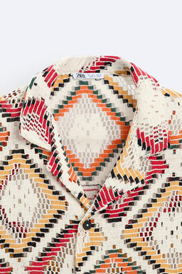 GEOMETRIC CROCHET SHIRT - Zara фото 8