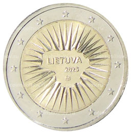 Монета 2 евро 2025 года Литва Оборона страны