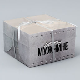 Цена за 5 шт. Коробка для капкейка, кондитерская упаковка, 4 ячейки «Лучшему», 16×16×10 см