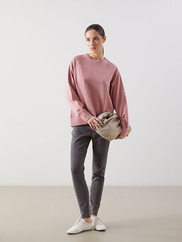 Bisiklet Yaka Oversize Kad?n Sweatshirt