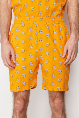 TRENDYOL MAN Turuncu %100 Pamuk Regular Fit Koala Bask?l? Orme Sortlu Pijama Tak?m? THMSS21PT1239 - Trendyolmilla фото 9