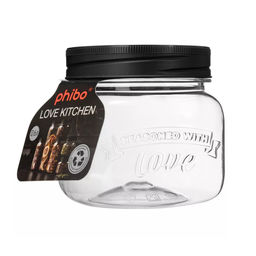 Банка квадратная с эмбоссингом LOVE KITCHEN, ORIGINAL 0,6л, арт. С03001, С03003/2