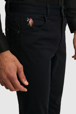Erkek Slim Fit Siyah Kanvas / Chino Pantolon
