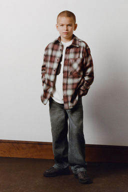 CHECK OVERSHIRT WITH POCKET - Zara фото 6