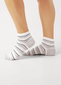 CLE Носки жен.Д5503 fashion база хл+эл белый/св.серый