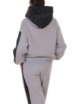 008 GRAY/LT. BLUE/LEOPARD Костюм спортивный зимний женский (95% хлопок, 5% полиэстер)