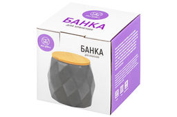 Банка д/хранения 550 мл 10,5*10,5*10,5 см Графитовая+ бамбук. крышка с силик. упл. - Elan gallery фото 7