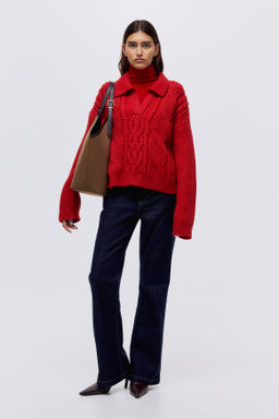 Jersey en punto trenzado con cuello - H&m фото 6