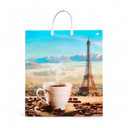 Цена за 10 шт. Пакет "Ароматное утро", полиэтиленовый с пластиковой ручкой, 40х44 см, 100 мкм