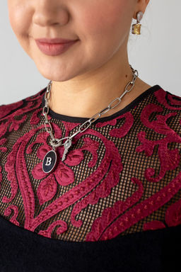 Джемпер АА-71 черно-бордовый