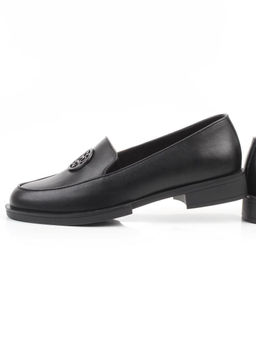 03-DLG13-1 BLACK Лоферы женские (натуральная кожа)