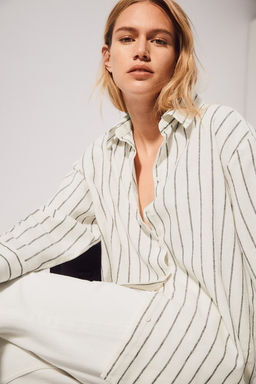 Camisa en mezcla de lino - H&m фото 4