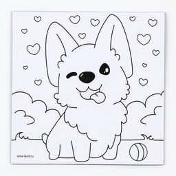 Цена за 2 шт. Магнит-раскраска «Корги», 10 × 10 см
