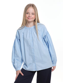 Нарядная блузка в школу UD 7980 голубой