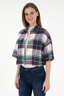 Женская фиолетовая рубашка с длинным рукавом Неожиданная скидка в корзине