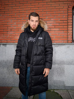 Пуховик мужской удлиненный "Russia" черный