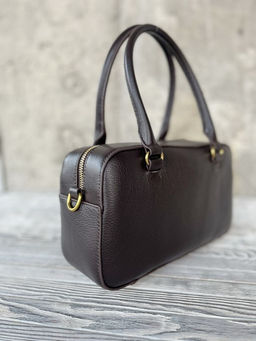 Женская кожаная сумка бочонок 3132 Кофе