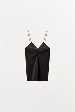 GATHERED V-NECK STOCKING TOP - Zara фото 8