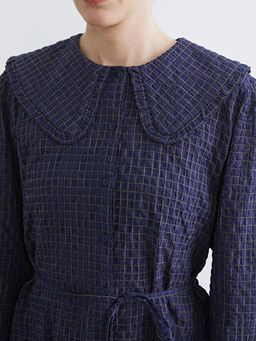 Bebe Yaka Ekose Gofre Kad?n G?mlek