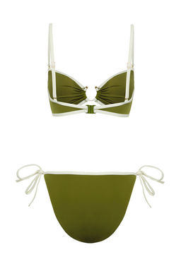 TRENDYOLMILLA Lacivert Straplez Kontrast Renk Biyeli Aksesuarl? Regular Bikini Tak?m? TBESS25BT00017  фото 10