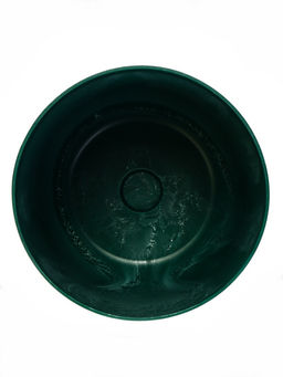 Кашпо для цветов «Микрит», 3.7 л, d=22 см, h=20 см, со вставкой, пластиковое, зелёное