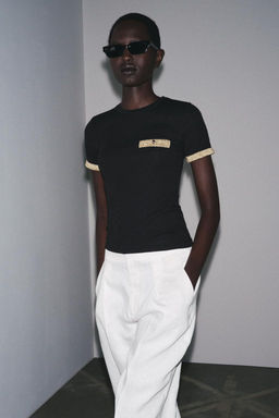 METALLIC THREAD T-SHIRT - Zara фото 7